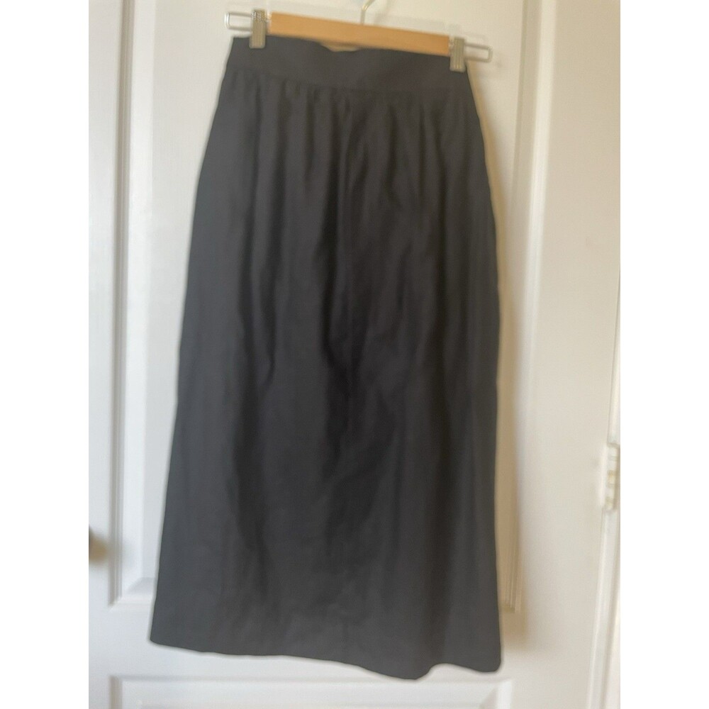 NWT Everlane The Linen Wrap Skirt 100% Linen Size 2 Black - Picture 12 of 12